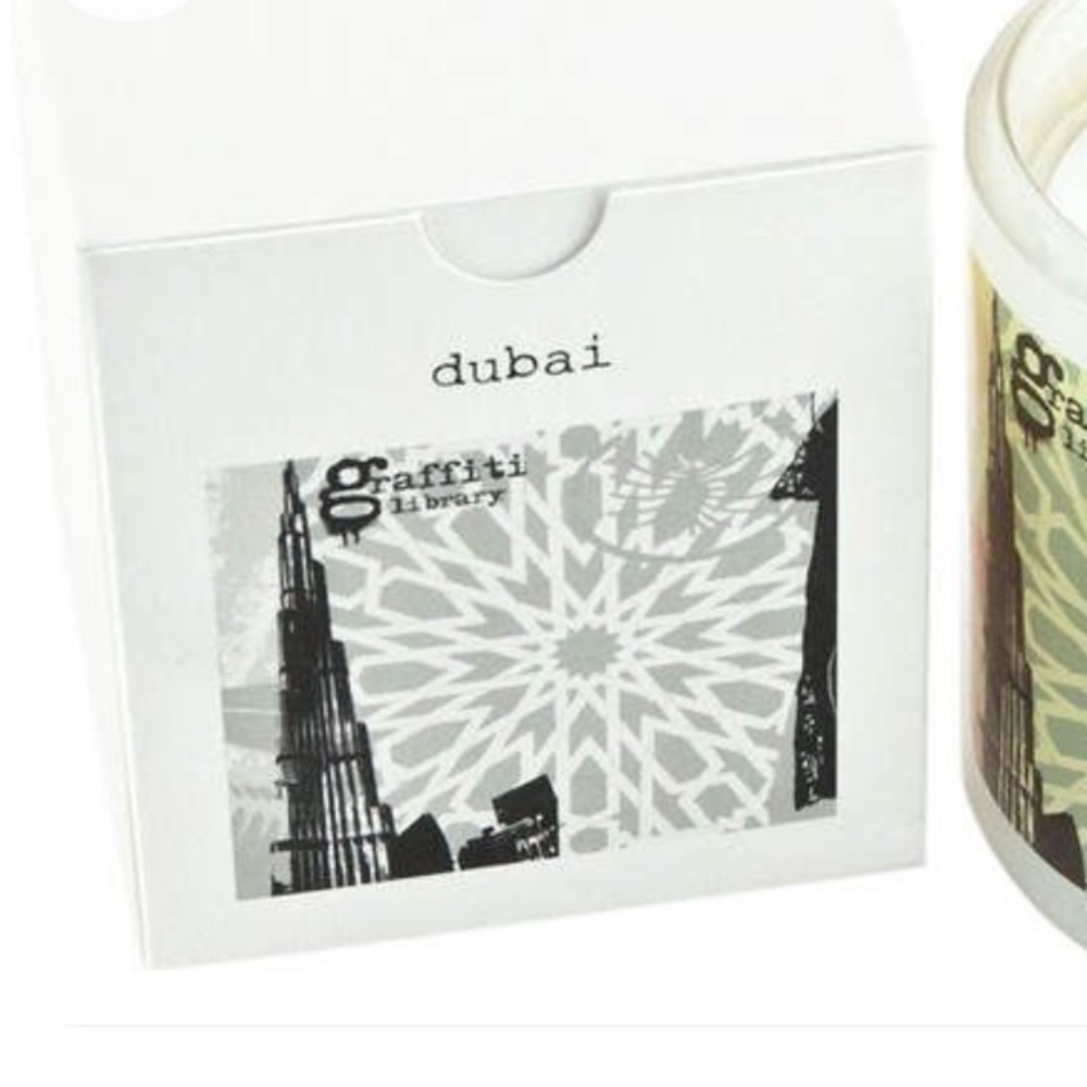 Graffiti Library Candle Dubai Desert Saffron